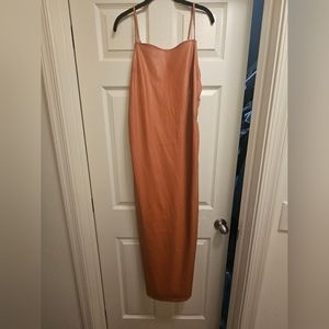 Asos design faux leather midi dress